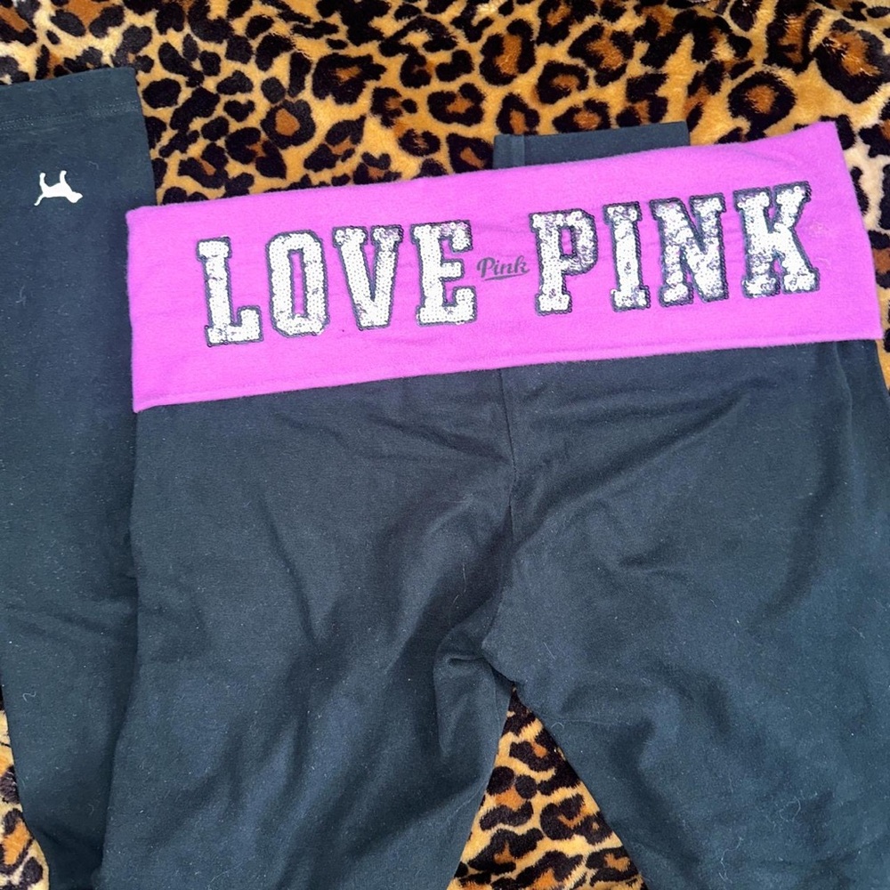 ⚠️SOLD⚠️Y2K Mcbling Victorias Secret PINK Foldover Leggings